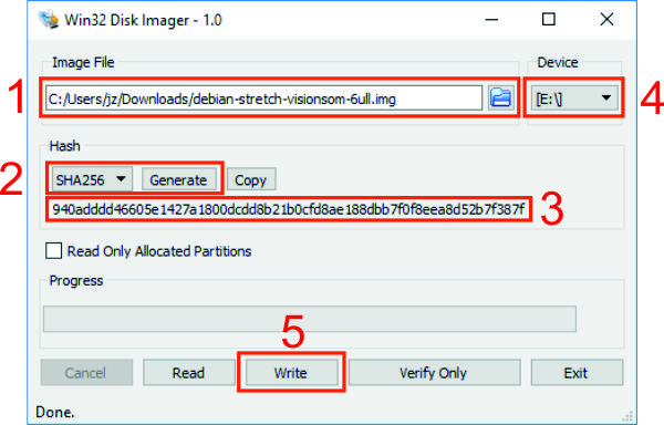 Writing system image with Win32 Disk Imager